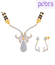 Peora Gold Plated CZ Drop Mangalsutra Set