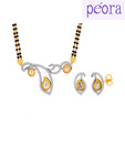 Peora Gold Plated Double String Festive Mangalsutra Set