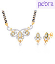Peora Gold Plated Double String Curvaceous Mangalsutra Set