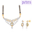 Peora Gold Plated Double String Magnificent Mangalsutra Set