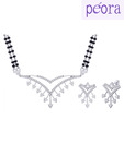 Peora Rhodium Plated Pristine Mangalsutra Set