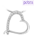 Peora Heart Cz Sterling Silver Pendant