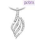 Peora Sterling Silver Cz Swirly Pendant