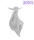 Peora Sterling Silver Cz Leaf Pendant