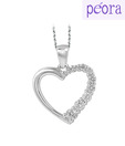 Peora Cz Sterling Silver Heart Pendant