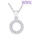 Peora Stunning Round CZ Sterling Silver Pendant