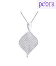 Peora Lucent Leaf Cz & Sterling Silver Pendant