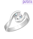 Peora Dazzling CZ Solitaire Ring