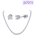 Peora Dazzling CZ Necklace Set