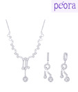 Peora Exquisite CZ Necklace Set