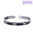 Peora Black & Silver Stainless Steel Bracelet