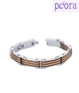 Peora Brown & Silver Stainless Steel Bracelet