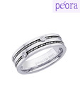 Peora Cubic Zircon Dual Tone Stainless Steel Ring