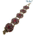 Pari Enamelled Red Stone Antique Bracelet