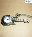 Pari Antique Guitar Clock Necklace