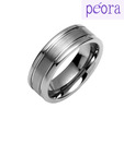 Peora Double Groove Tungsten Carbide Ring