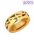 Peora Exquisite Golden & Black Tungsten Ring