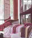 Valtellina Pink & Maroon Double Bed Sheet With Two Pillow Covers