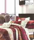Valtellina Maroon & Beige Double Bed Sheet With Two Pillow Covers