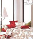 Valtellina Red & White Double Bed Sheet With Two Pillow Covers