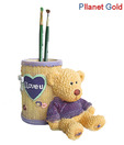 Pllanet Gold Small Teddy Sitting Pen Holder