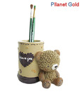 Pllanet Gold Brown Small Teddy Pen Holder