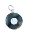 Indian Silver Cabochon Shell Pendant