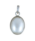 Indian Silver Pretty Oval Pearl Pendant