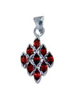 Indian Silver Dazzling Garnet Pendant