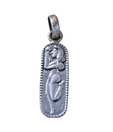 Indian Silver Oblong Carved Pendant