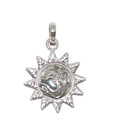 Indian Silver Sun Shape Om Pendant