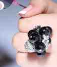 Shimmer Shack Black Quartz Cocktail Ring