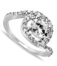 Revlis Rhodium Plated Square CZ Ring