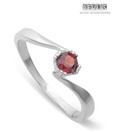 Revlis Fluidic Garnet Silver Ring