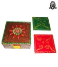 Ratoomal Embellished Wooden Coaster Set