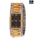 Rochees Black Dial Dual Tone Watch