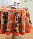 Swayam Rust Cotton Table Sheet For Six Seater