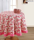 Swayam Pink Floral Table Sheet For Six Seater