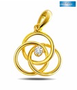 Sanskruti Real Diamond & Red Ruby Swirl Pendant