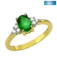 Sanskruti Diamond & Emerald Yellow Gold Ring