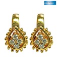 Sanskruti Leaf Shaped Yellow Gold Diamond Earrings