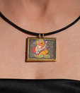 Silver Centrre Gold Plated Lord Ganesha Pendant
