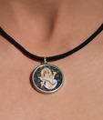 Silver Centrre Auspicious Goddess Saraswati Pendant