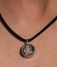 Silver Centrre Auspicious Goddess Sherawali Pendant