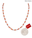 Silver Centrre Silver and Cornelian Necklace with free silver coin