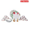 Superware 20 Pcs White & Pink Melamine Dinner Set