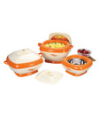 Priya Orange Square Casserole Set- 3 Pieces