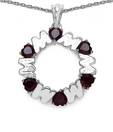 Johareez Circular Garnet Studded Silver Mom Pendant