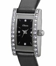 Oleva Black Crystal Studded Bezel Watch