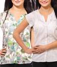 Osia Italia White Printed Cotton Shirt
